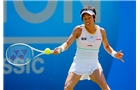 BIRMINGHAM, ENGLAND - JUNE 12:  Kimiko Date-Krumm of Japan in action during Day Four of the Aegon Classic at Edgbaston Priory Club on June 12, 2014 in Birmingham, England.  (Photo by Paul Thomas/Getty Images)